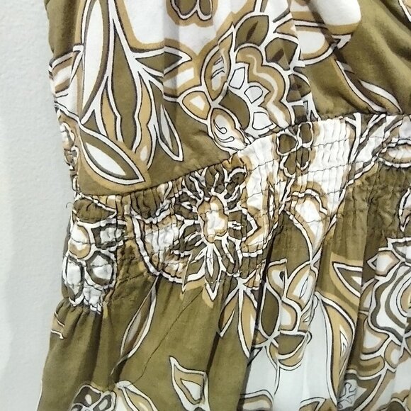 Women's Green Print Midi Cotton Sundress Size Medium - Picture 6 of 7